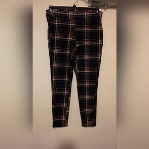 Torrid Black, Salmon and Cream Plaid Leggings